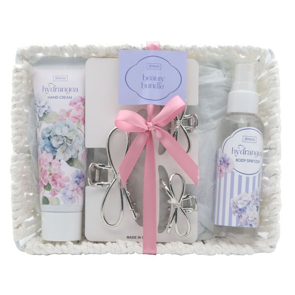 Jenam Hydrangea Beauty Gift Set - Hand Cream, Body Spritzer &amp; Accessories