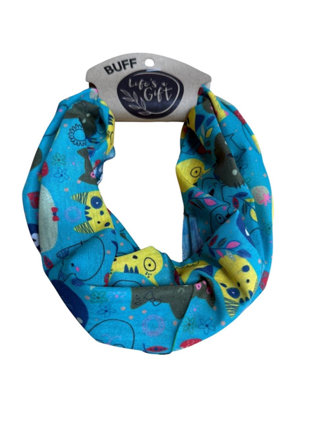 Neck Gaiter - Assorted Crazy Cats on Blue