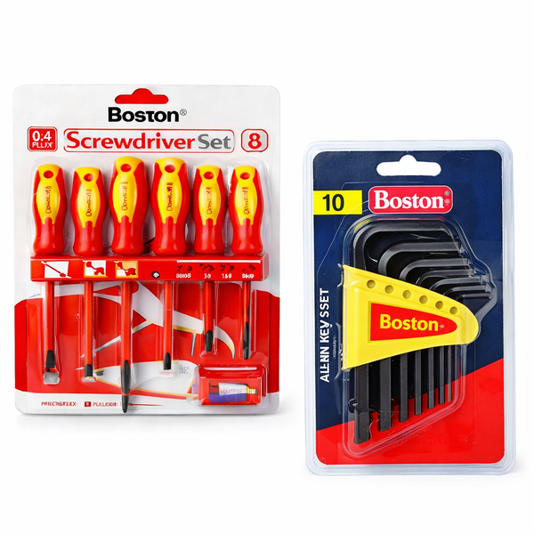 Boston DYI Toolset (6-Piece Screwdriver Set+10-Piece Metric Allen Key Set)