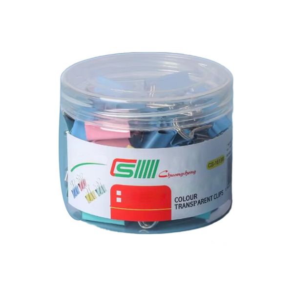 40 Colored Metal Long Tail Clips 19mm