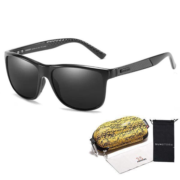 Men's Stealth Carbon Polarized Sunglasses with SS Sleeve