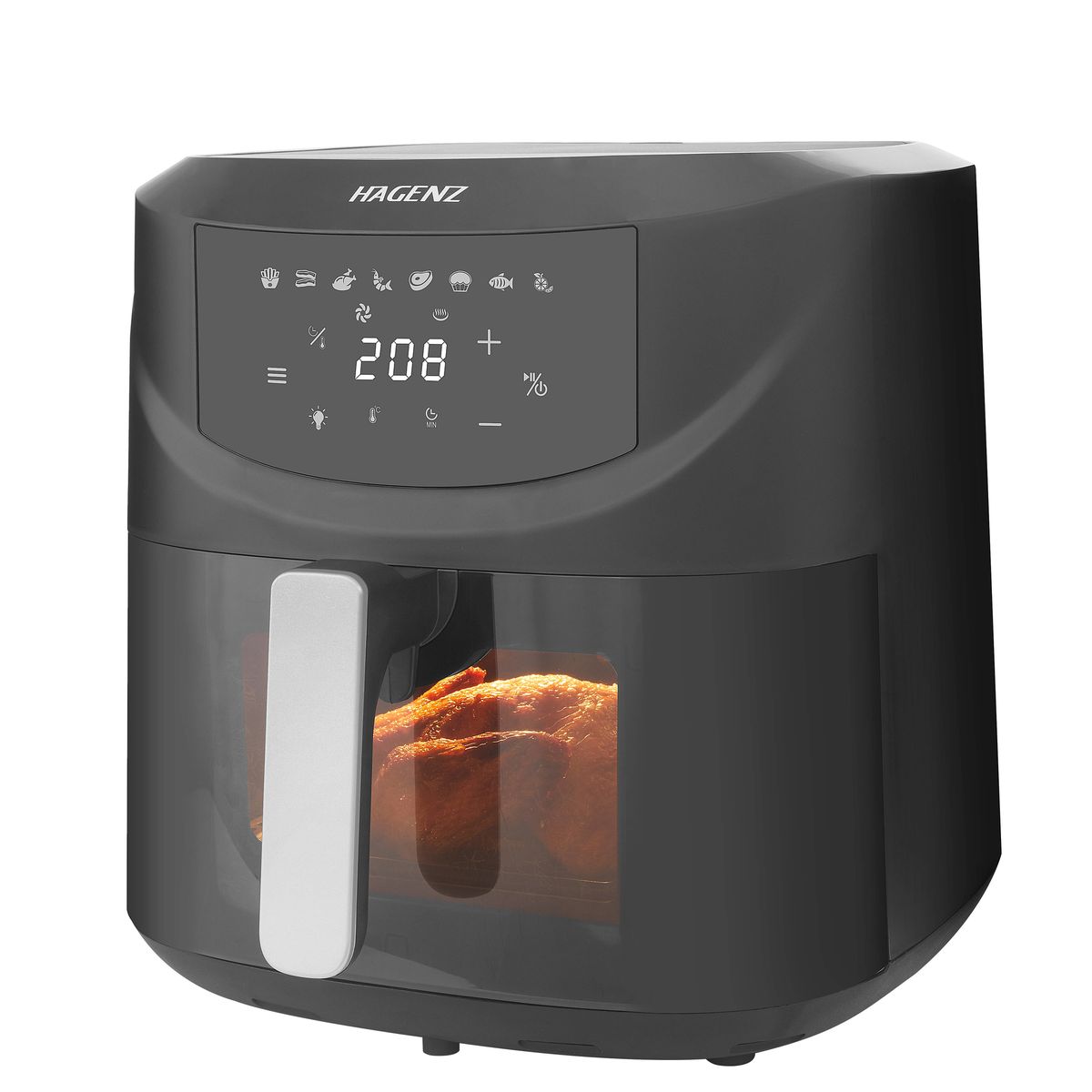 HAGENZ 7.6L With Window Air Fryer With Recipes Big Capacity Airfryer