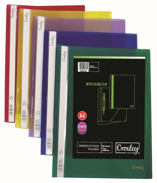 Croxley Presentation/Quotation Folder - Assorted Colours (5 Pack)
