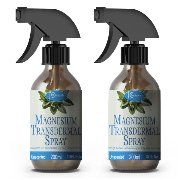 Magnesium Transdermal Spray Supplement 2-Pack 200ml by JC Botanicals