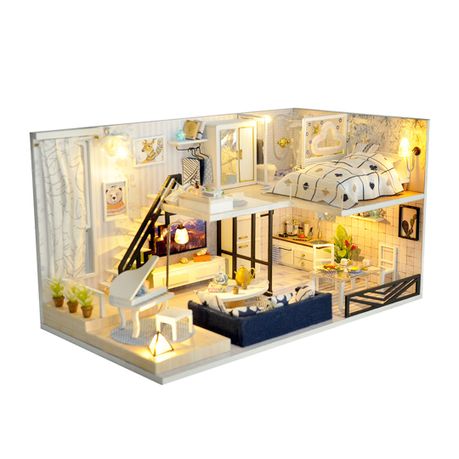 DIY Miniature House Kit Doll House LED lighting Dollhouse for Kids Adults Image