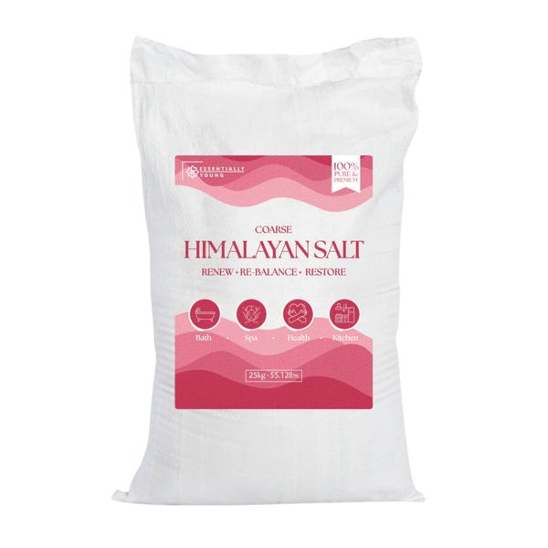 Himalayan Pink Salt Coarse Bulk 25kg - Mineral Detox Bath Soak | EY