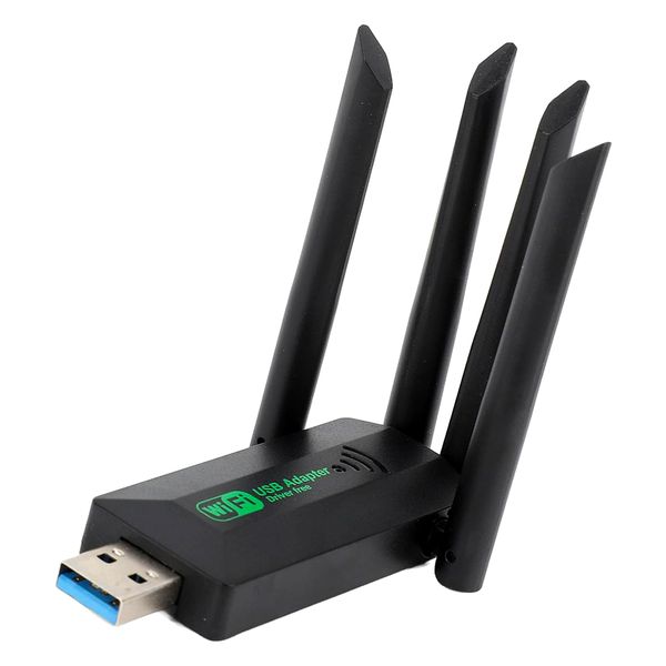 1300Mbps WiFi Adapter Driver Free Wireless Dual Band 2.4G/5G USB3.0 for PC