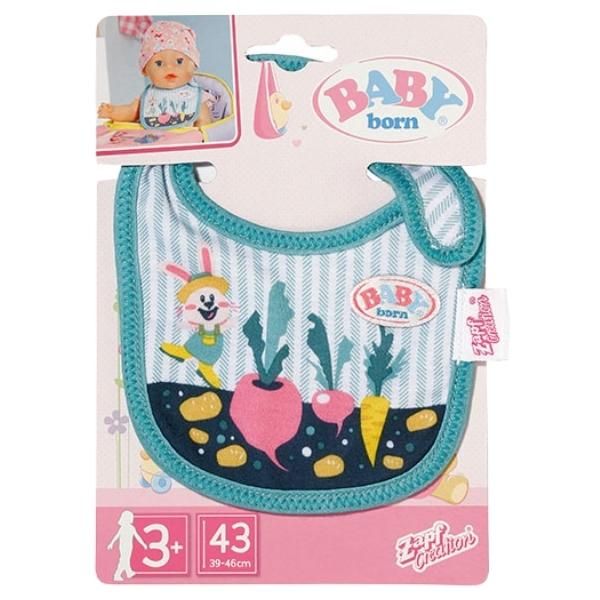 Baby Born - Bib / Feeding Bib - Green - Benno the Bunny and Vegetables