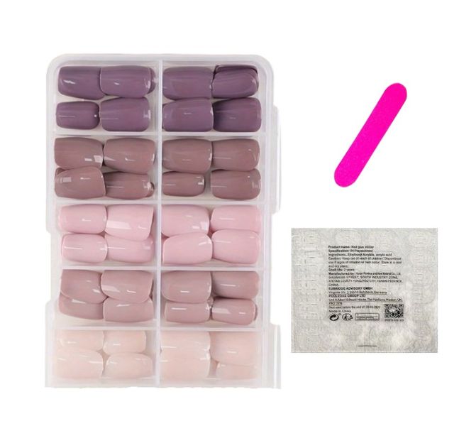 150 Piece - Multi Purple &amp; Beige Toned Maillard Artificial Press On Nails