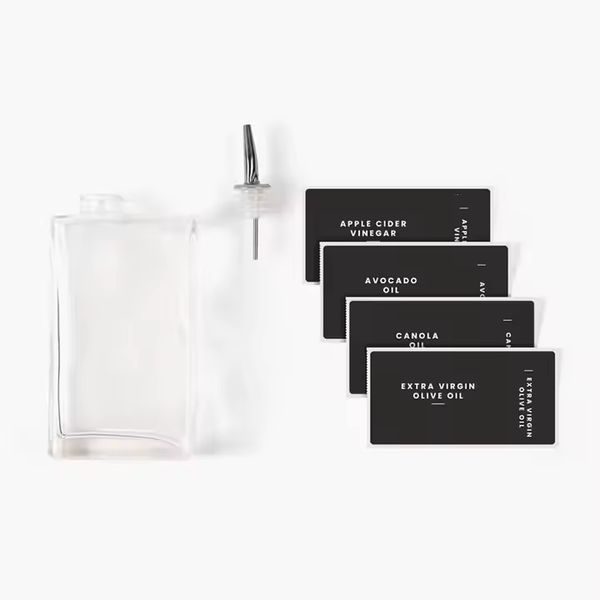 2 Piece 500ml Transparent Rectangle Glass Oil and Syrup Dispenser Set with Spout