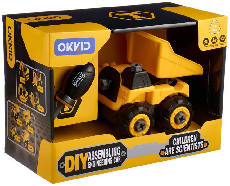 Okkid DIY-1007R Build &amp; Play Dump Truck - Fun Construction Toy for Kids
