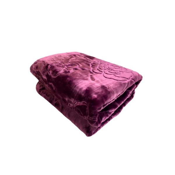 Queen Size IYWA soft Blanket Quality Embossed Pattern - Maroon