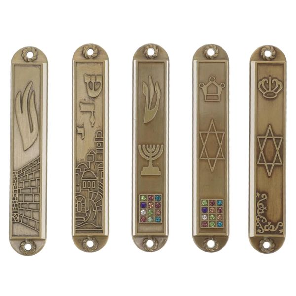 Decor Religious Mezuzah Jerusalem Jewish Door Decoration Set of 5 (8.8cm)