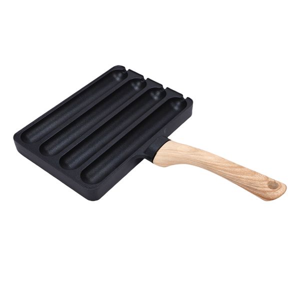 4 Slots Sausage Grill Pan, Aluminum Alloy Anti Stick Hot Dog Pan for Home