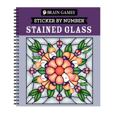 Brain Games - Sticker by Number: Stained Glass (28 Images to Sticker) Image