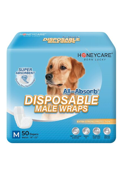 HONEYCARE All-Absorb Male Dog Wrap Medium
