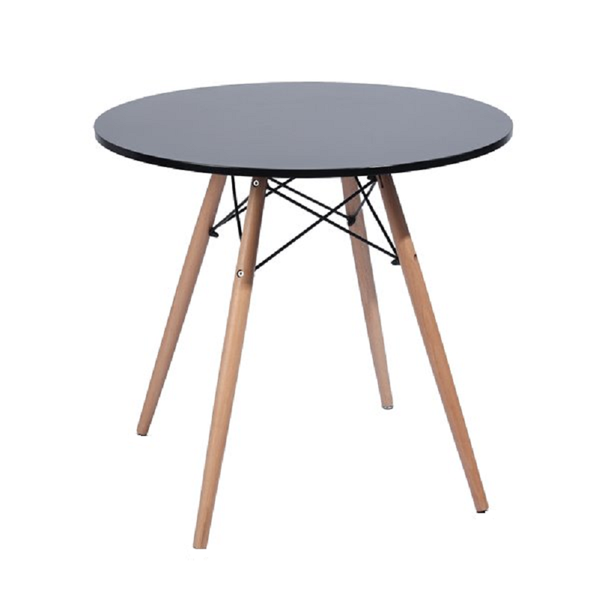 Round top Wooden Leg Coffee/Dinning Table (Black)
