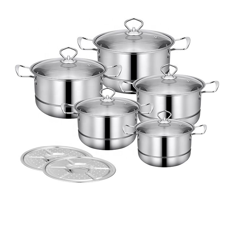 12 Piece Stainless Steel Stock Pot Cookware Set Buy Online in South