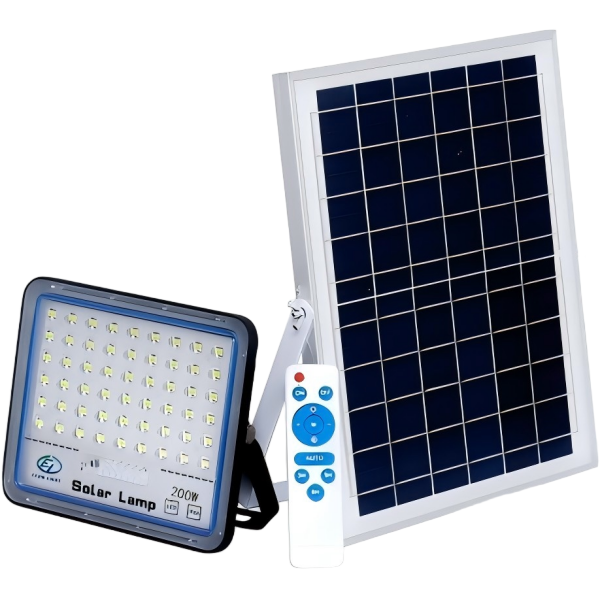 Ecomlight-IP67 Solar Floodlight White Lens Square Set-200W Pro