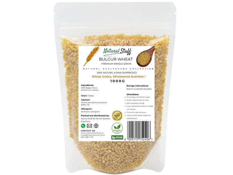 Natural Stuff Bulgur Wheat - Whole-Grain, High Fibre &amp; Nutrient-Rich 1000g