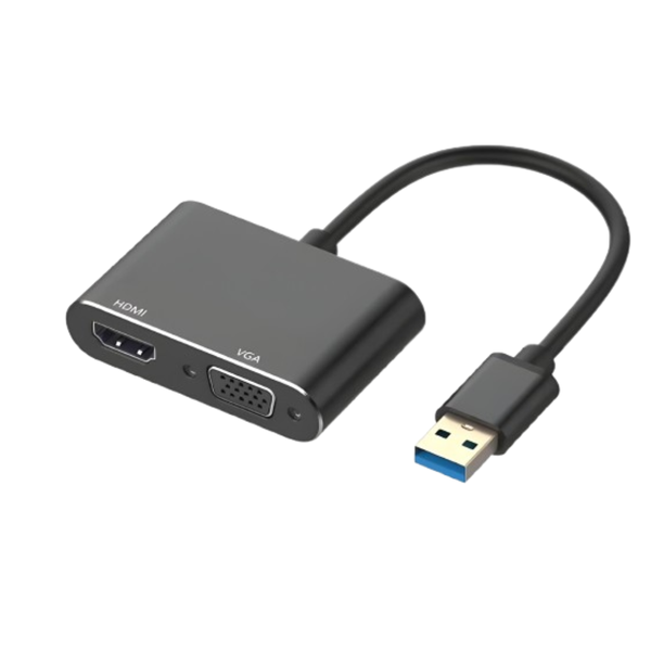 USB 3.0 to HDMI + VGA + 3.5mm Audio Port Adapter