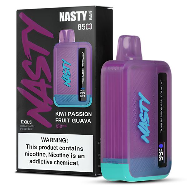 Nasty Disposable Vape 8500puffs Rechargeable 50mg-Kiwi PassionFruit &amp; Guava