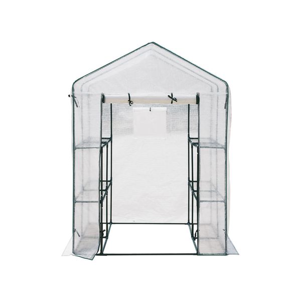 Walk in Greenhouse with Sturdy Steel Frame &amp; UV Resistant Film with Zipper
