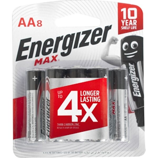 Energizer 8 Piece AA Batteries Max 2 Pack Buy Online in South Africa