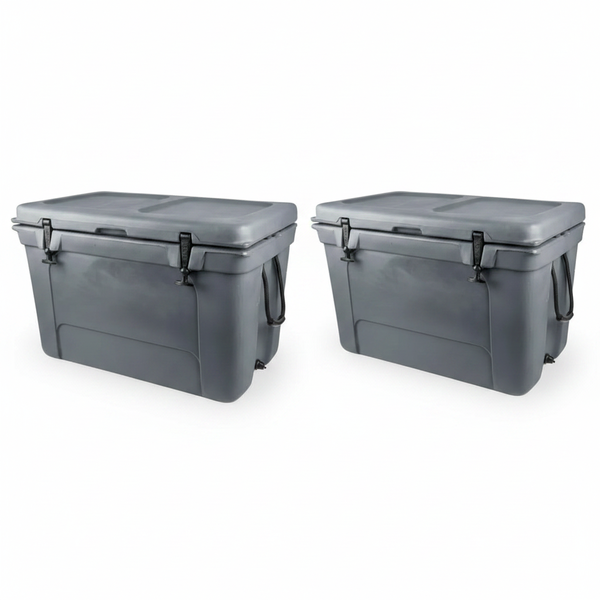 Romer 65l Grey Cooler Box for Outdoor Camping and Picnics - 2 Pack