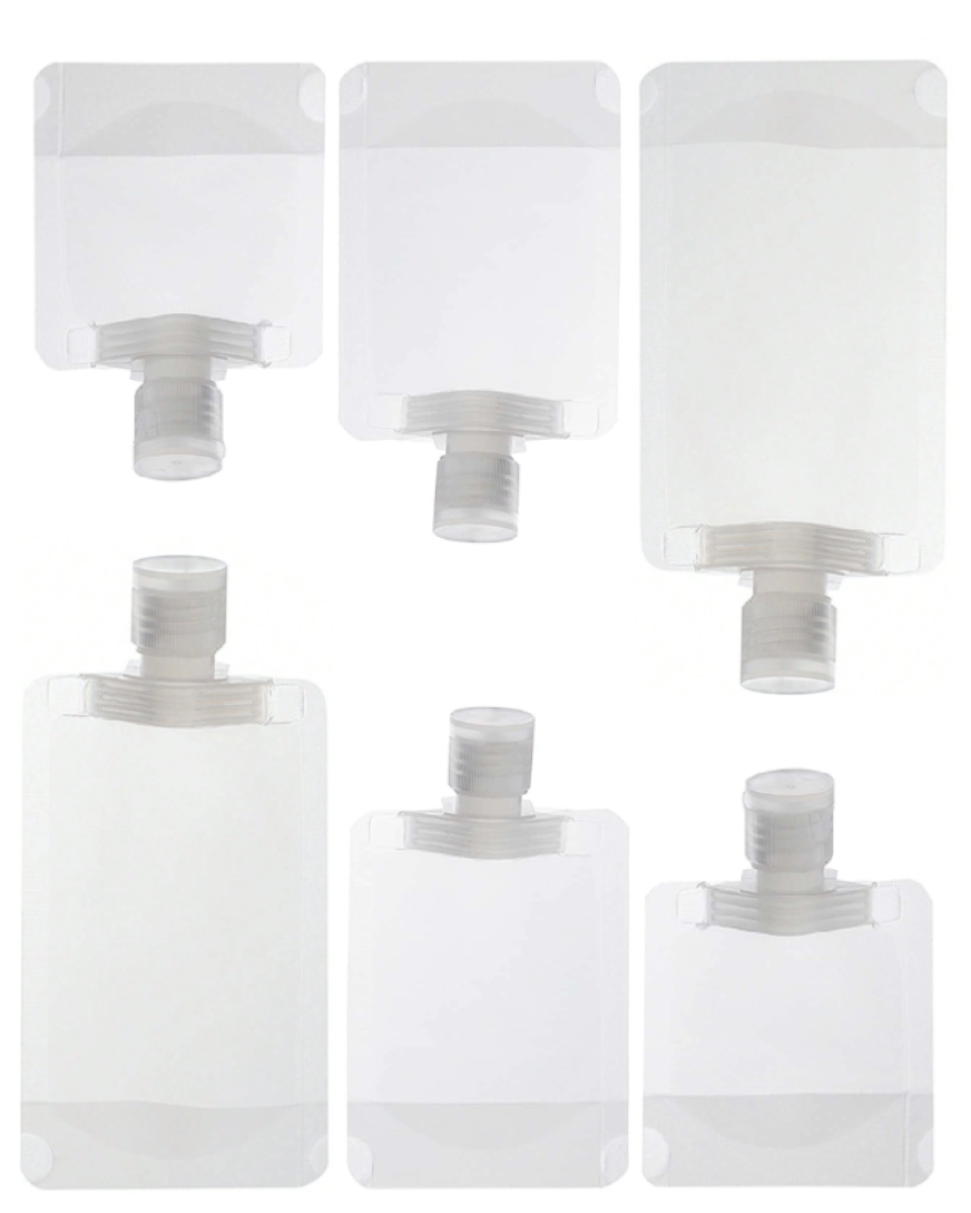 Toiletry and Cosmetic Travel or Storage Container Squeeze Pouches - 6 Pack