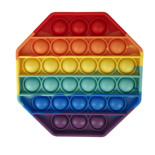 Rainbow Octagon Popit Fidget Bubble Popping Sensory Pad