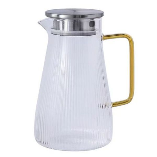 2L Borosilicate Glass Water Jug - Heat-Resistant for Hot &amp; Cold Beverages