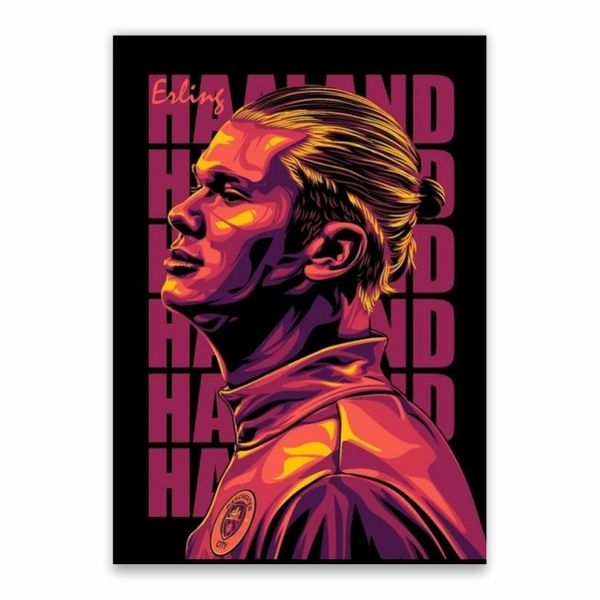 Erling Haaland Red Poster - A1