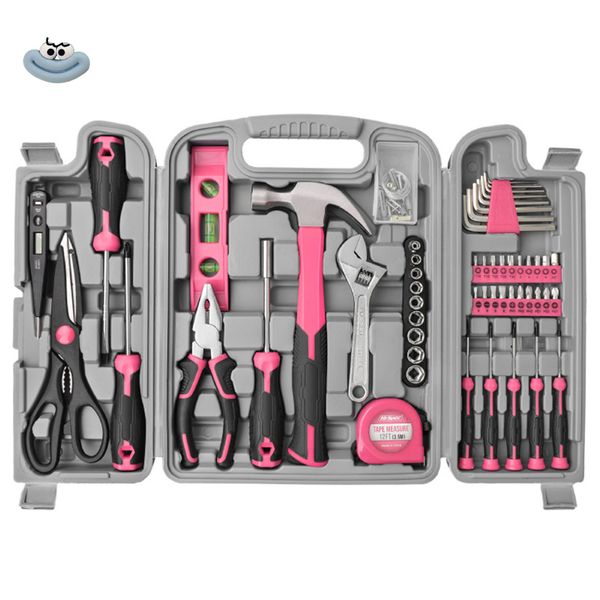 54pcs Household Hand Tool Box Set with Plastic Tool box, Handy DIY