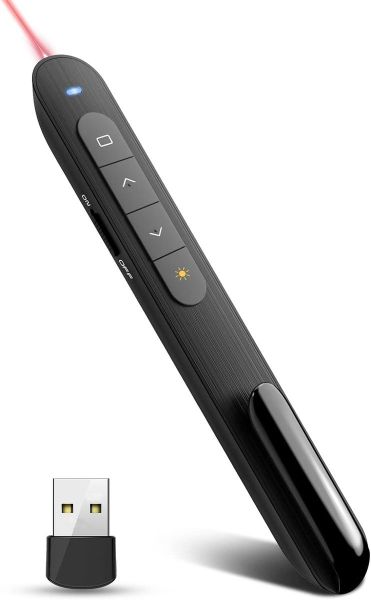 Laser Pointer, RF 2.4GHz Wireless Presenter Remote Clicker for Powerpoint