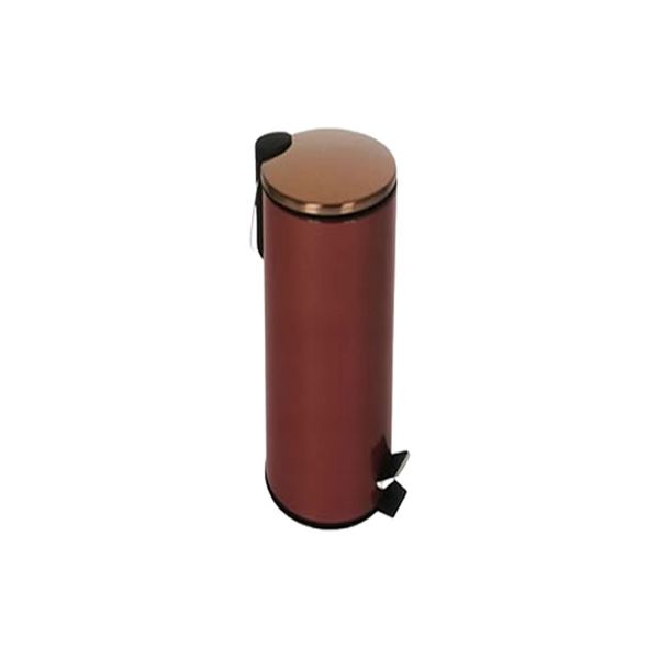 Maroon and Black Pedal Bin with Dome Rosegold Lid - 20L - CH754
