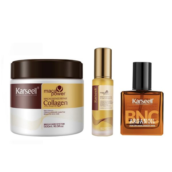 Karseell Collagen Hair Mask 500ml, Oil Serum and BNC Argan Oil