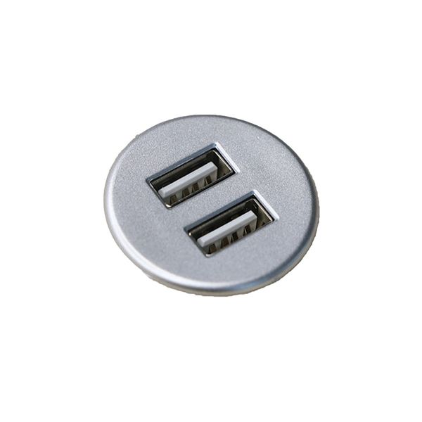 ACDC - Silver Desk Top 2x Usb (2.1A/5V)