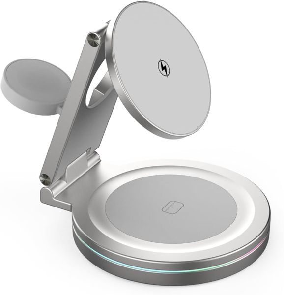 Qi2 Foldable 360 Rotatable 3 in 1 Magnetic Wireless Charging Station
