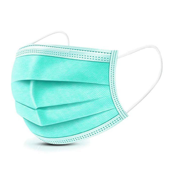 Face Mask - Teens &amp; Adults 3Ply Disposable Mask - Light Green (Pack of 50)