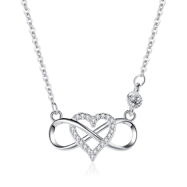925 Sterling Silver Infinity Heart Necklaces