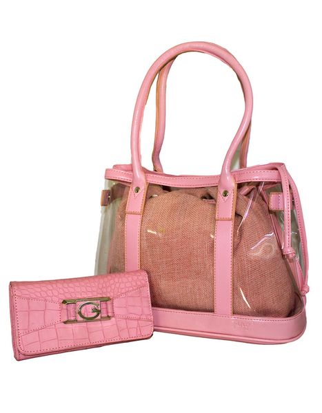 Fino SK-5512+GI-006 2in1 Transparent Bag &amp; Faux Leather with Purse
