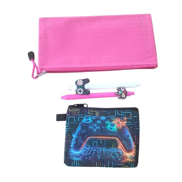 Stationary Gaming Pencil Case Pink Bag