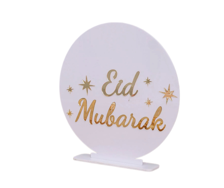 Eid Mubarak Acrylic Sign Tabletop Decor Ornament Freestand Islamic Gift