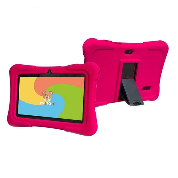 7 inch Kids Tablets With Parental Control, Solid Shockproof Case-Pink