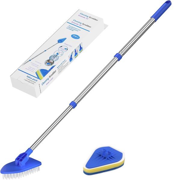Home Kitchen Extendable 2 in 1 Shower Scrubber Brush (88.9cm)