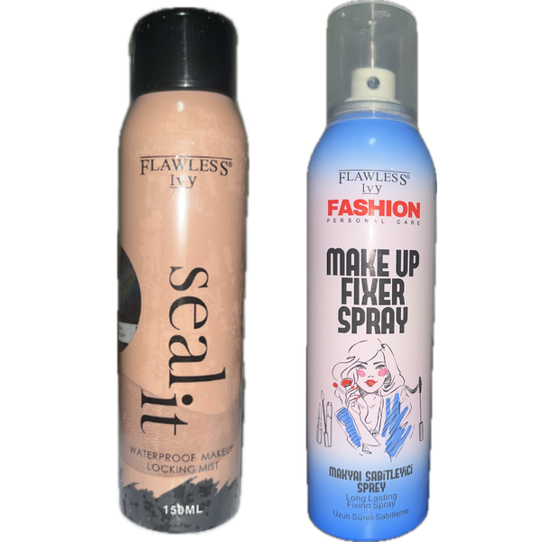 2 Pack Duo Flawless Ivy Seal It &amp; Make Up Fixer Spray -Long Lasting Make Up