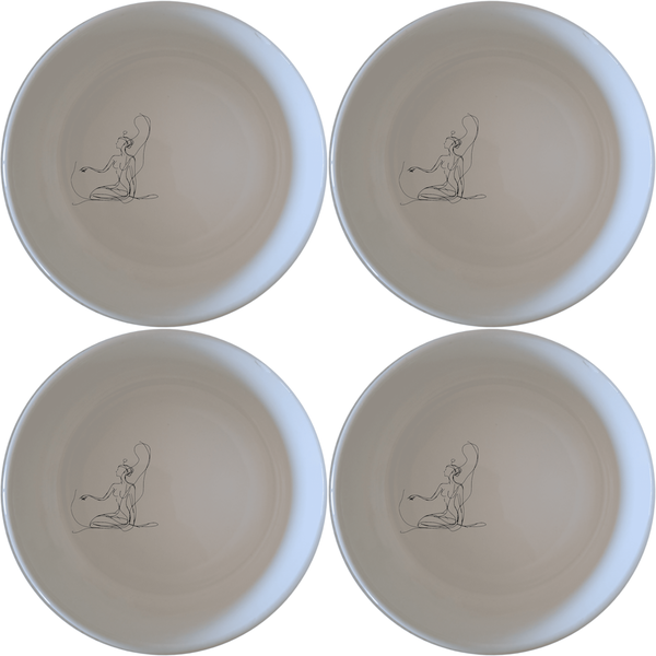 Abstract Kneeling Woman Bowl Set of 4 - Range 1