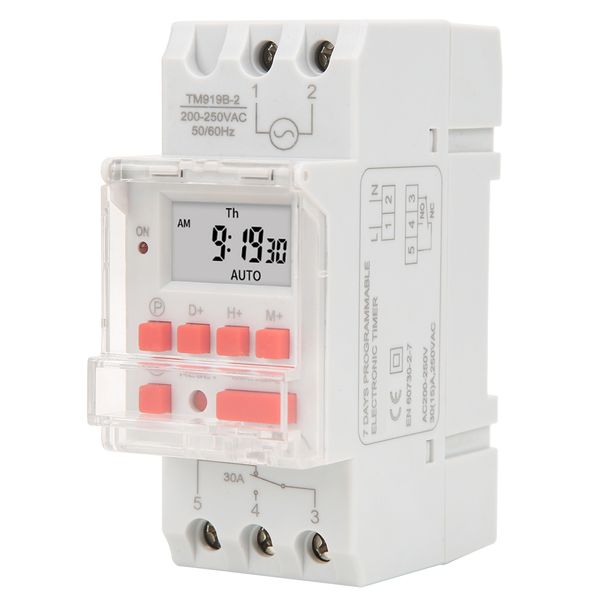 Digital Timer Switch for Home, 30A 7 Days Programmable LCD Display