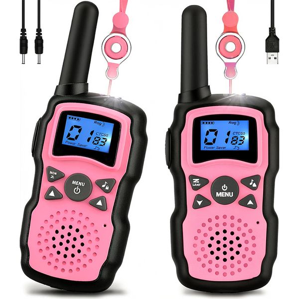 Pink Kids Walkie Talkies 2 Pack, Perfect Holiday &amp; Birthday Gift
